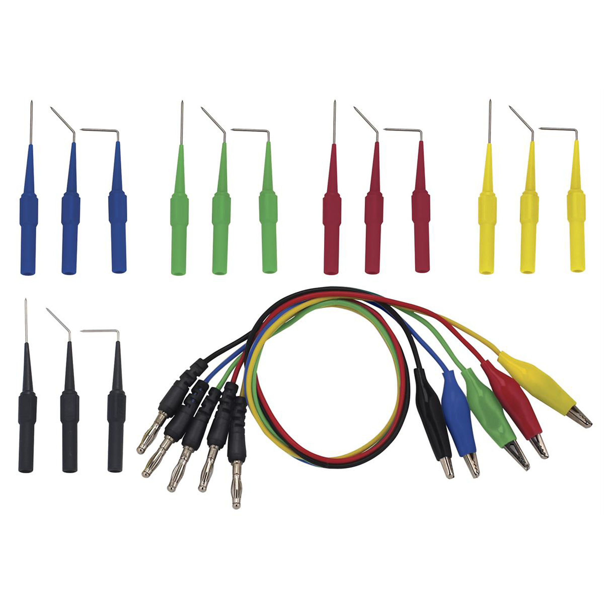 SG Tool Aid Back Probe Kit — 20 Pcs, Stainless Steel, Color-Coded, 12in. Extension Leads, Model# SGT23500